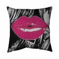 Fondo 26 x 26 in. Pink Glossy Lips-Double Sided Print Indoor Pillow FO2794770